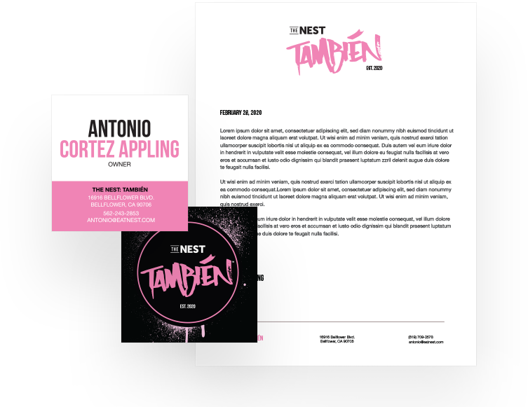 Tambien Branding Package with letterhead and business card